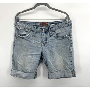 VTG Y2K Nobo Jean Shorts 11 Jorts Low Rise Light Wash Roll Cuff Retro 90s Grunge
